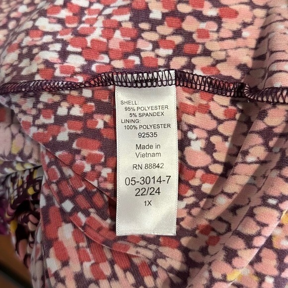 Woman Within 1X 22/24 Sleeveless Maxi Dress Abstract Print Empire Waist Stretch - Picture 7 of 8